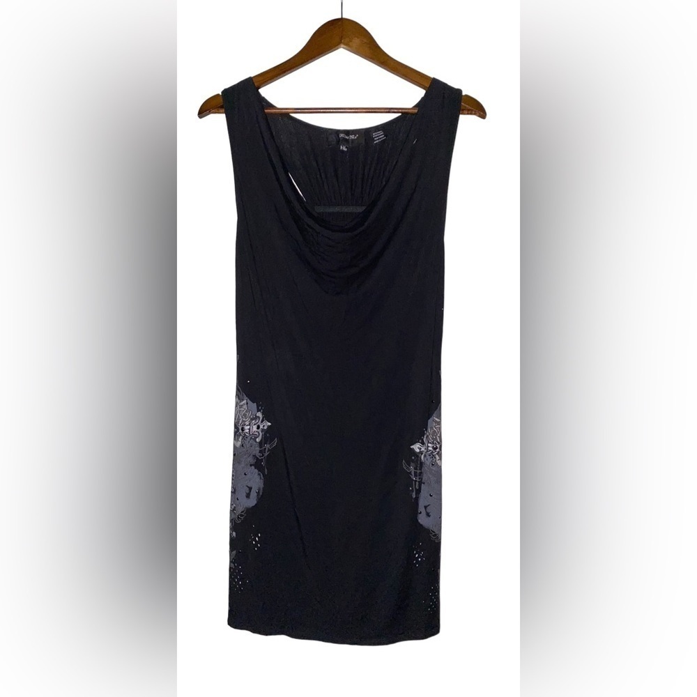 Miss Me Racerback Mini Tank Dress Fairy Grunge Goth Whimsigoth Women L Stretch‎